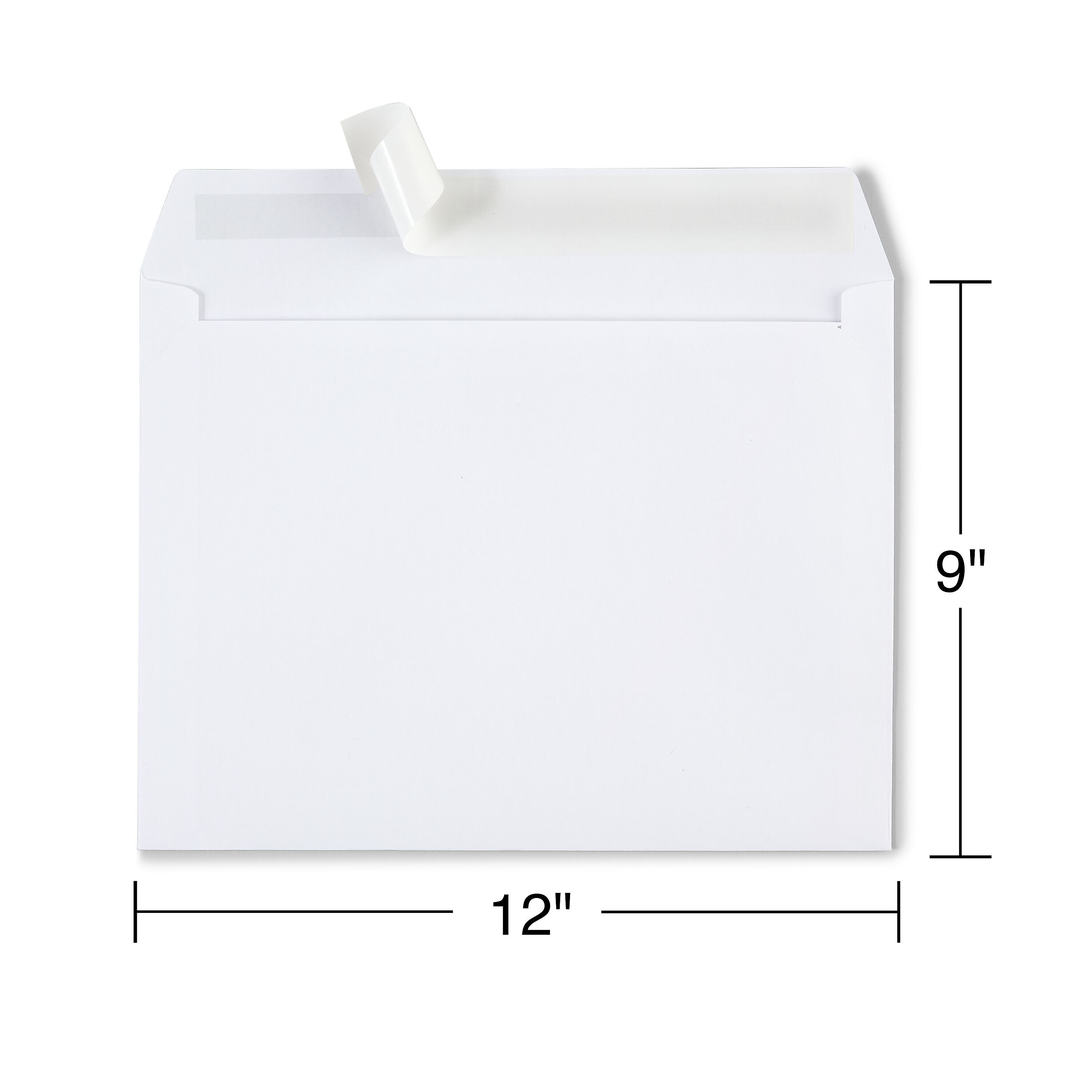 Staples EasyClose Booklet Envelopes, 12"L x 9"H, White, 100/Box (SPL570227)