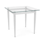 Lesro Ravenna 22"W x 22"D Glass Nesting End Table, Brushed Steel (RV0620.FBS)