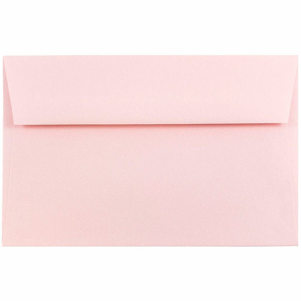 JAM Paper A9 Booklet Envelope 5 3/4" x 8 3/4", Baby Pink, 100/Pack (155698d)