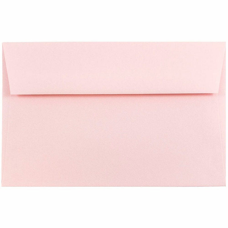 JAM Paper A9 Booklet Envelope 5 3/4" x 8 3/4", Baby Pink, 100/Pack (155698d)