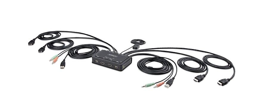 Startech 2-Port Dual-Monitor HDMI Cable KVM Switch, 4K 60Hz (C2-DH46-UA2-CBL-KVM)