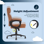 Serta Comfort Ergonomic Bonded Leather Swivel Executive Chair, Cognac (CHR10130D)