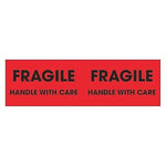 Decker Tape "Fragile/Handle with Care" Label, 3" x 10", 500/Roll (DL3131)