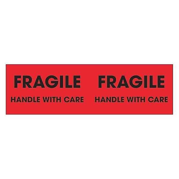 Decker Tape "Fragile/Handle with Care" Label, 3" x 10", 500/Roll (DL3131)
