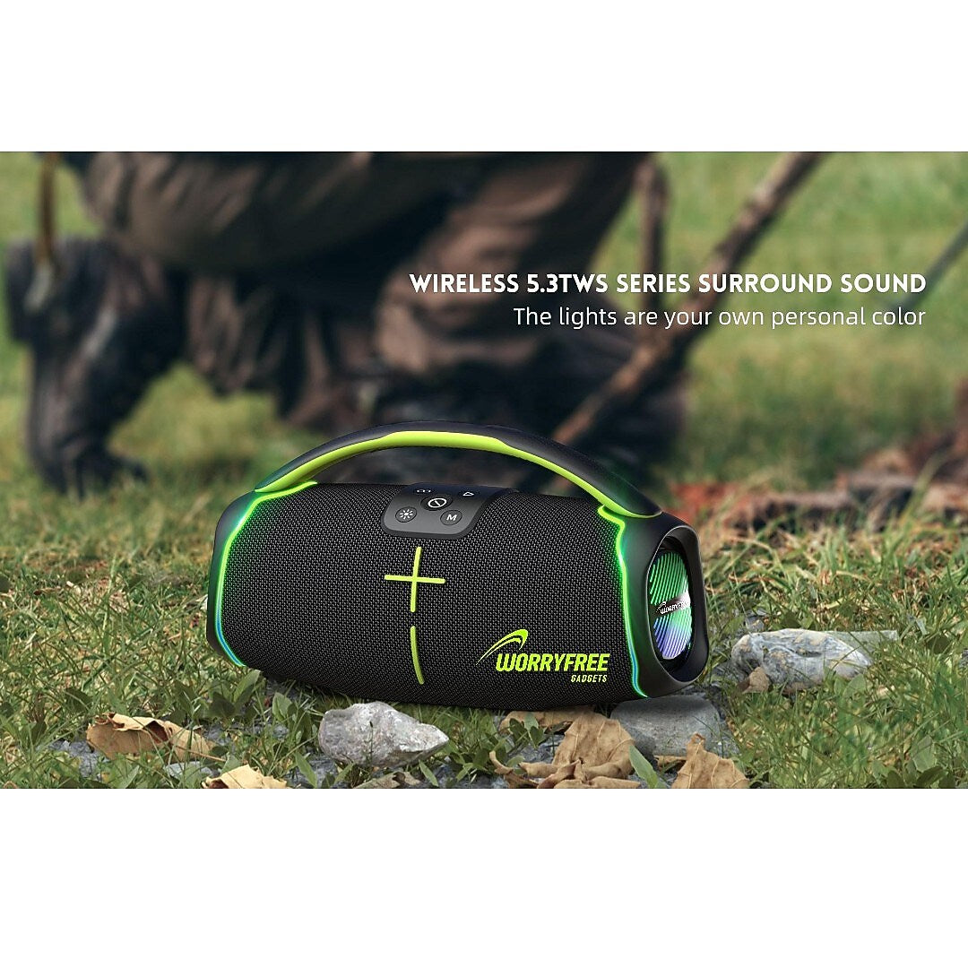 Worryfree Gadgets Wireless Bluetooth Party Speaker, Water Resistant, Black (WH61)