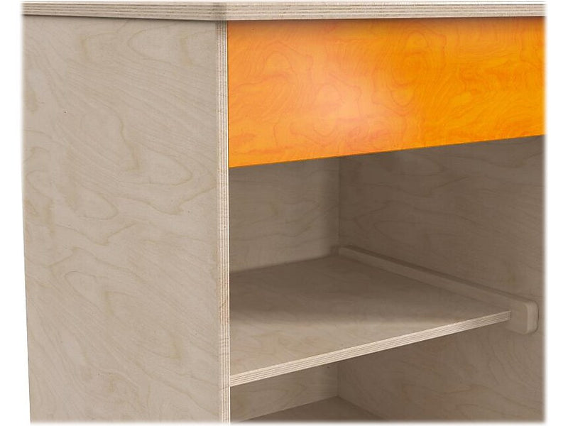 Flash Furniture Bright Beginnings Kids' 2-Shelf Kitchen Cabinet, Brown/Orange (MK-ME03539-GG)