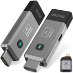 Delton E2 Wireless Transmitter and Receiver, Portable HDMI Extender, Gray (DTEHDMI2)