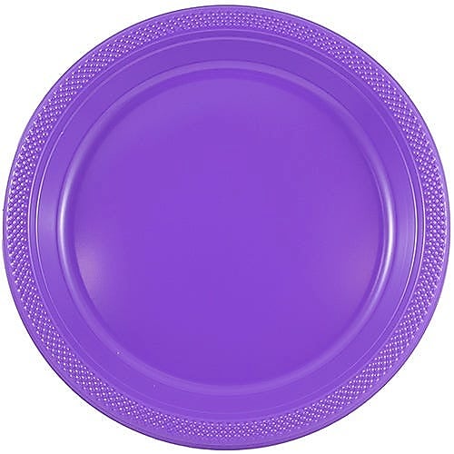 JAM Paper 9" Plastic Plates, Purple, 80/Pack (9255320689g)