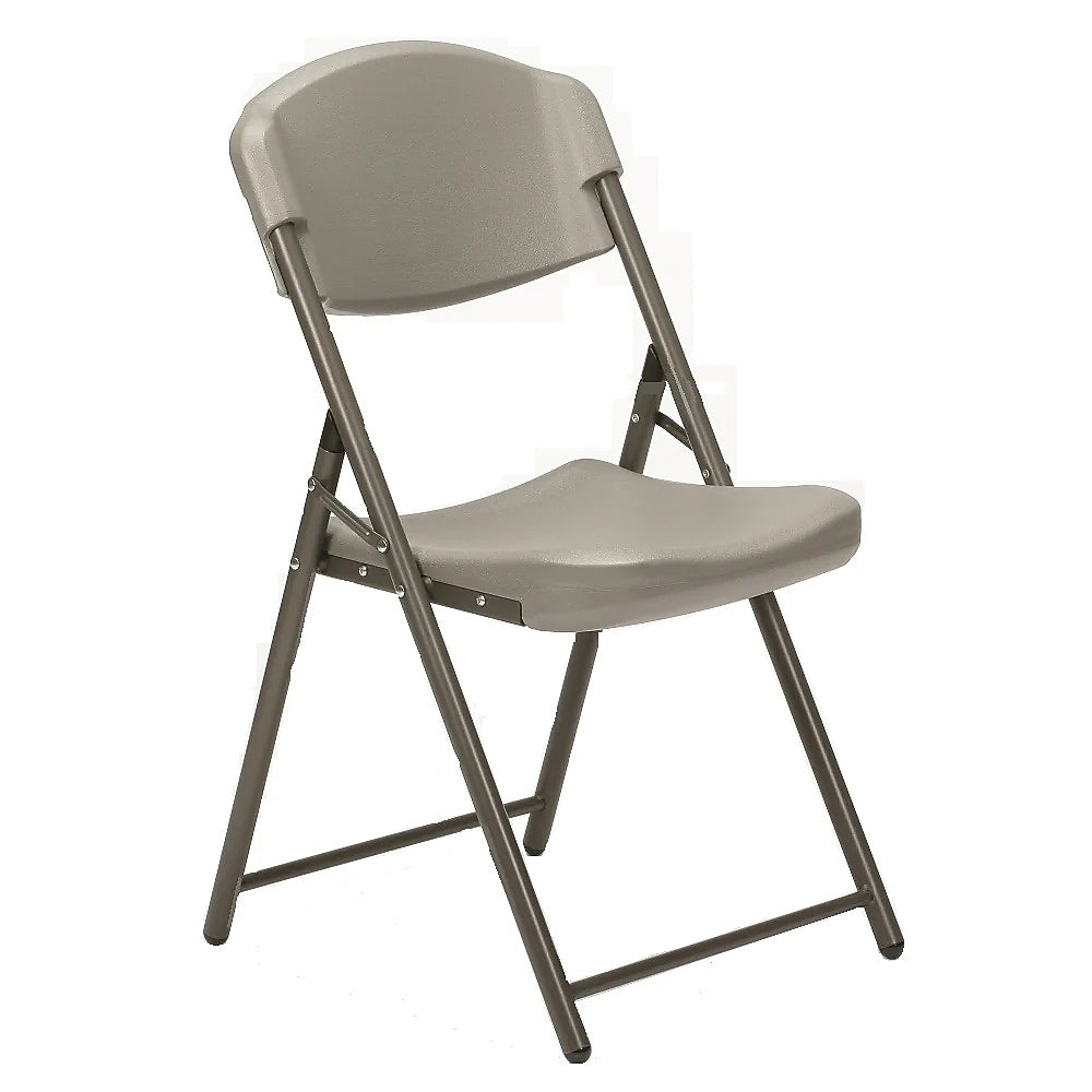 AbilityOne SKILCRAFT Polyethylene Folding Chair, Charcoal (7105-01-697-6033)