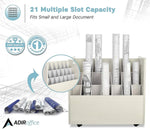AdirOffice 21-Slot Mobile Roll File, 28.5"H x 30"W x 15.75"D, White (625-WHI-KIT1)