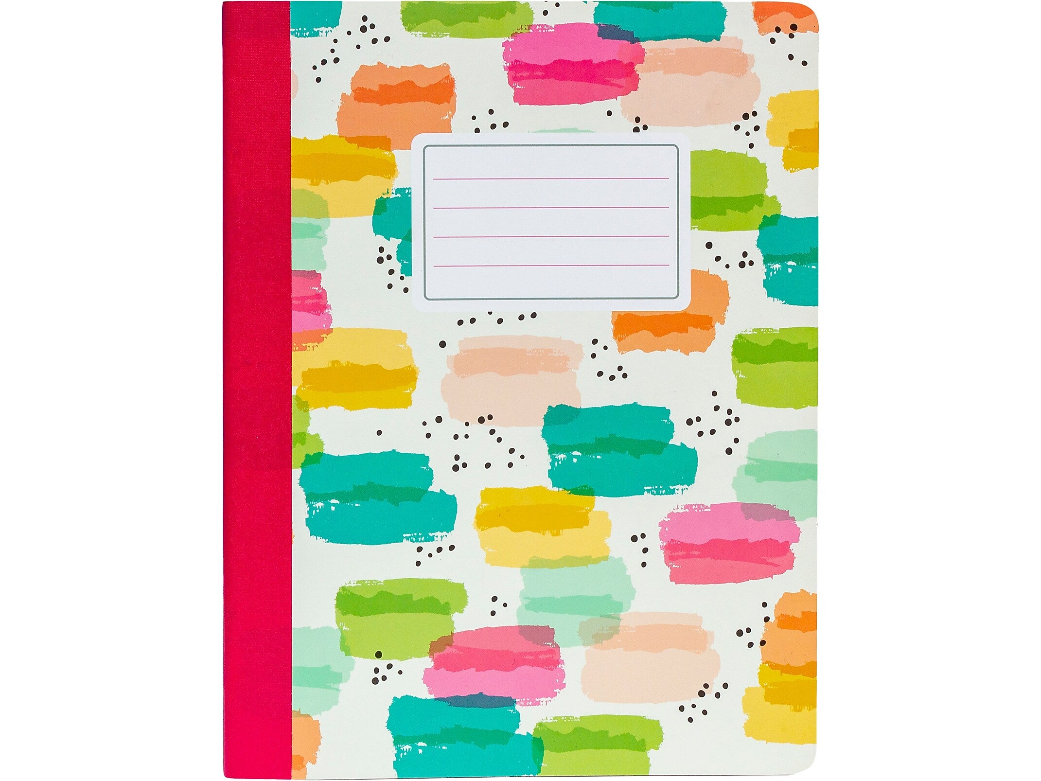 Carpe Diem Rainbow Color Wash Composition Notebooks, 7.5" x 9.45", College Ruled, 70 Sheets, Assorted Colors, 3/Pack (9095-CD)