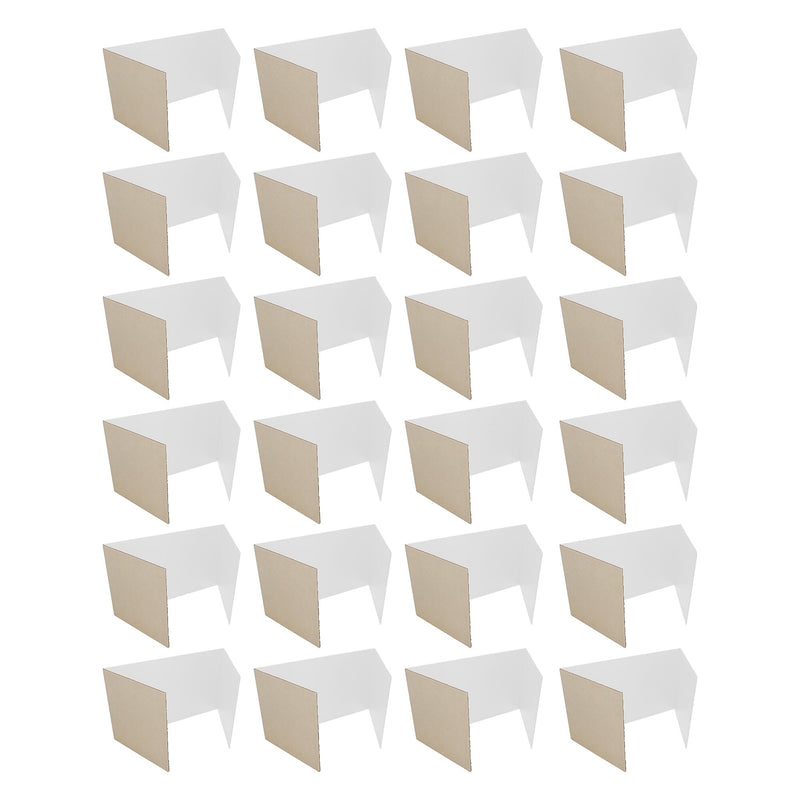 Flipside Foldable Cardboard Freestanding Privacy Panel, 12"H x 48"W, White, 24/Pack (60005-24)