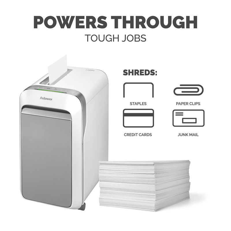 Fellowes LX220 20-Sheet Micro-Cut Shredder, White (5015501)