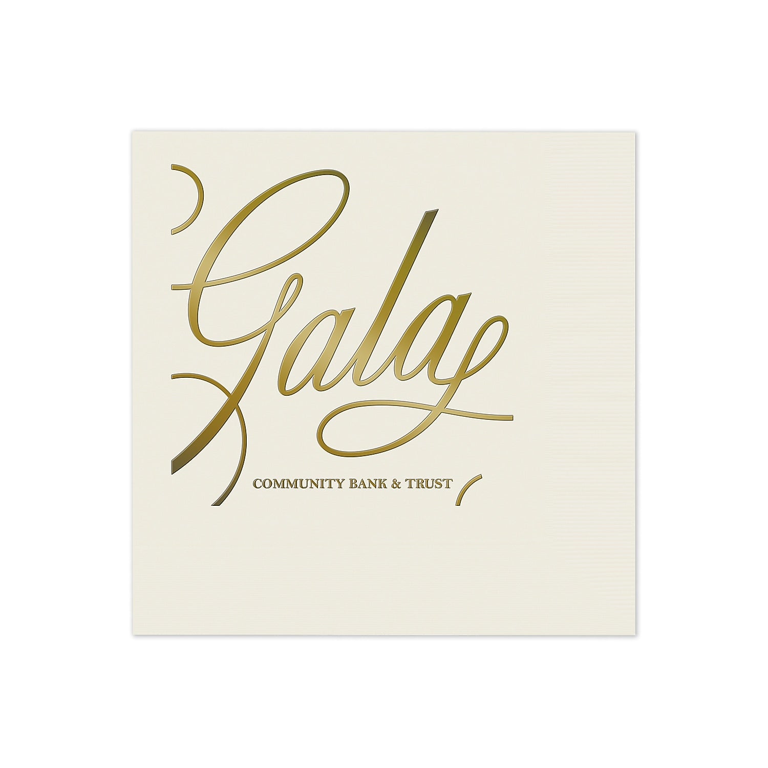 Ecru Beverage Napkin - Foil Imprint, 100/BX