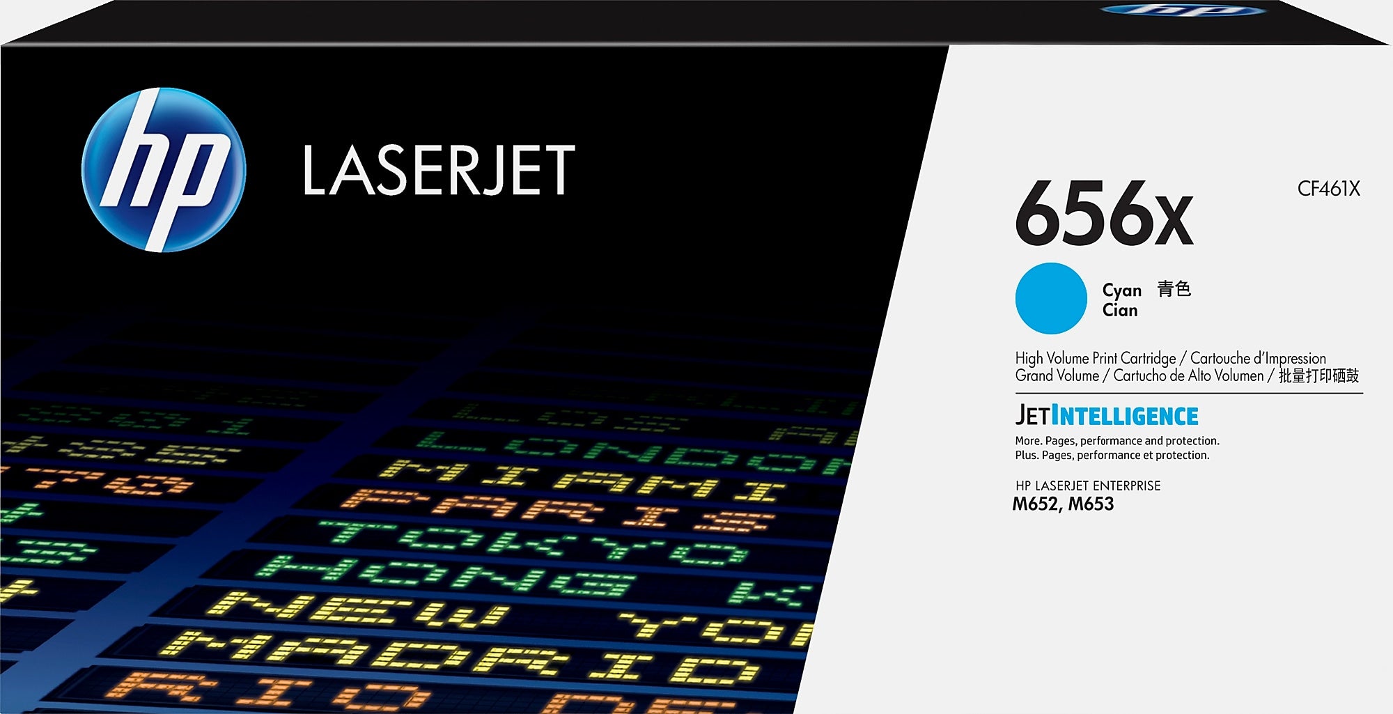 HP 656X Cyan High Yield Toner Cartridge, Prints Up to 22,000 Pages (CF461X)