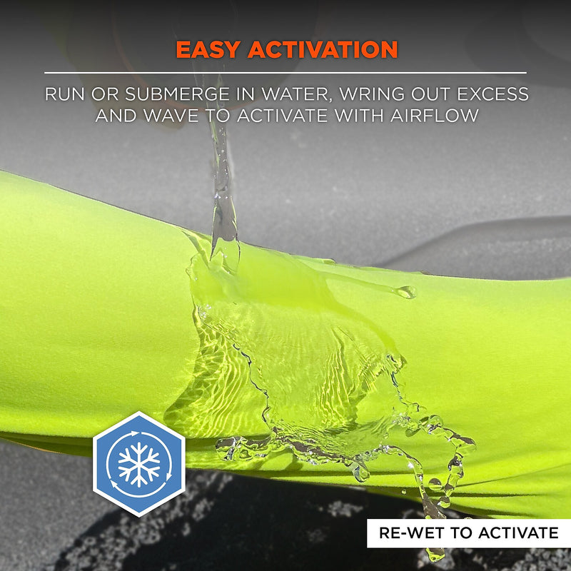 Chill-Its 6688 High Visibility Cooling Sun Shirt with UV Protection, ANSI Type R, Class 2, Lime, 2XL (12140)