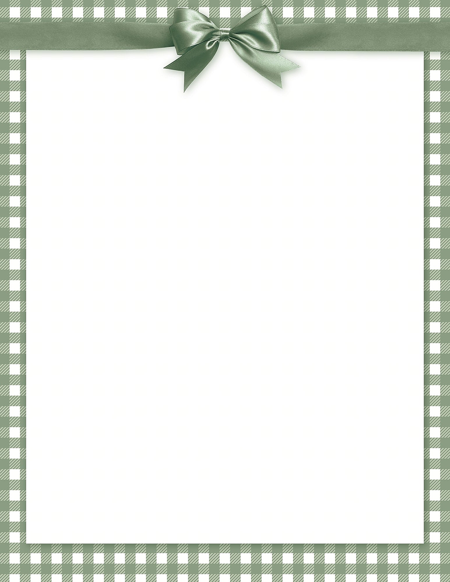 Great Papers Sage Green Bow Everyday Letterhead, Multicolored, 50 Sheets/Pack (2025008)