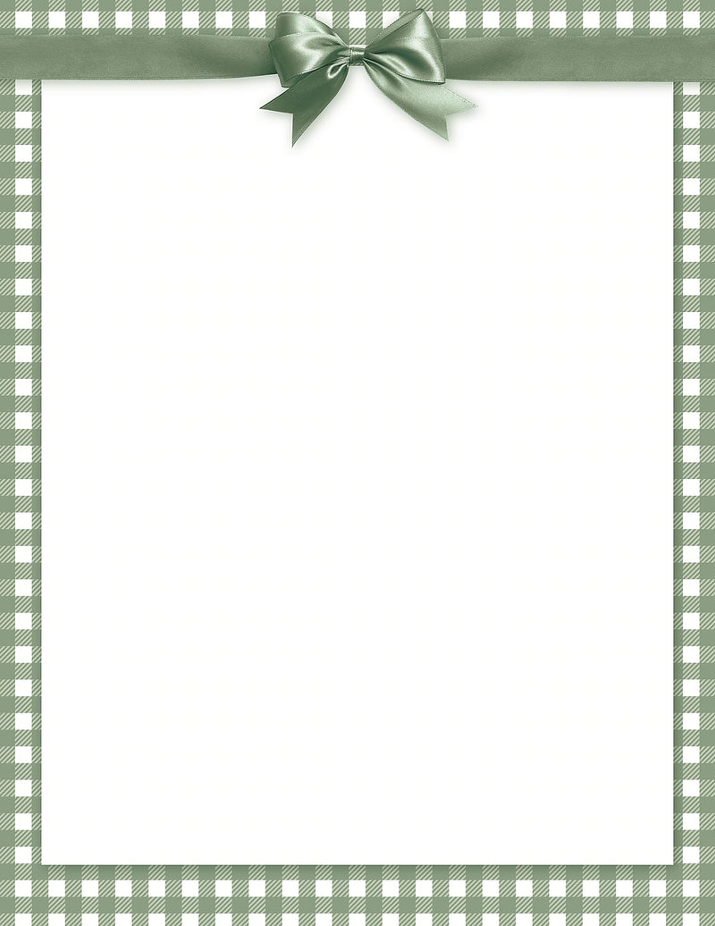 Great Papers Sage Green Bow Everyday Letterhead, Multicolored, 50 Sheets/Pack (2025008)
