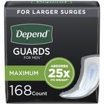 Depend Incontinence Guards/Pads for Men, 168/Pack (53187)
