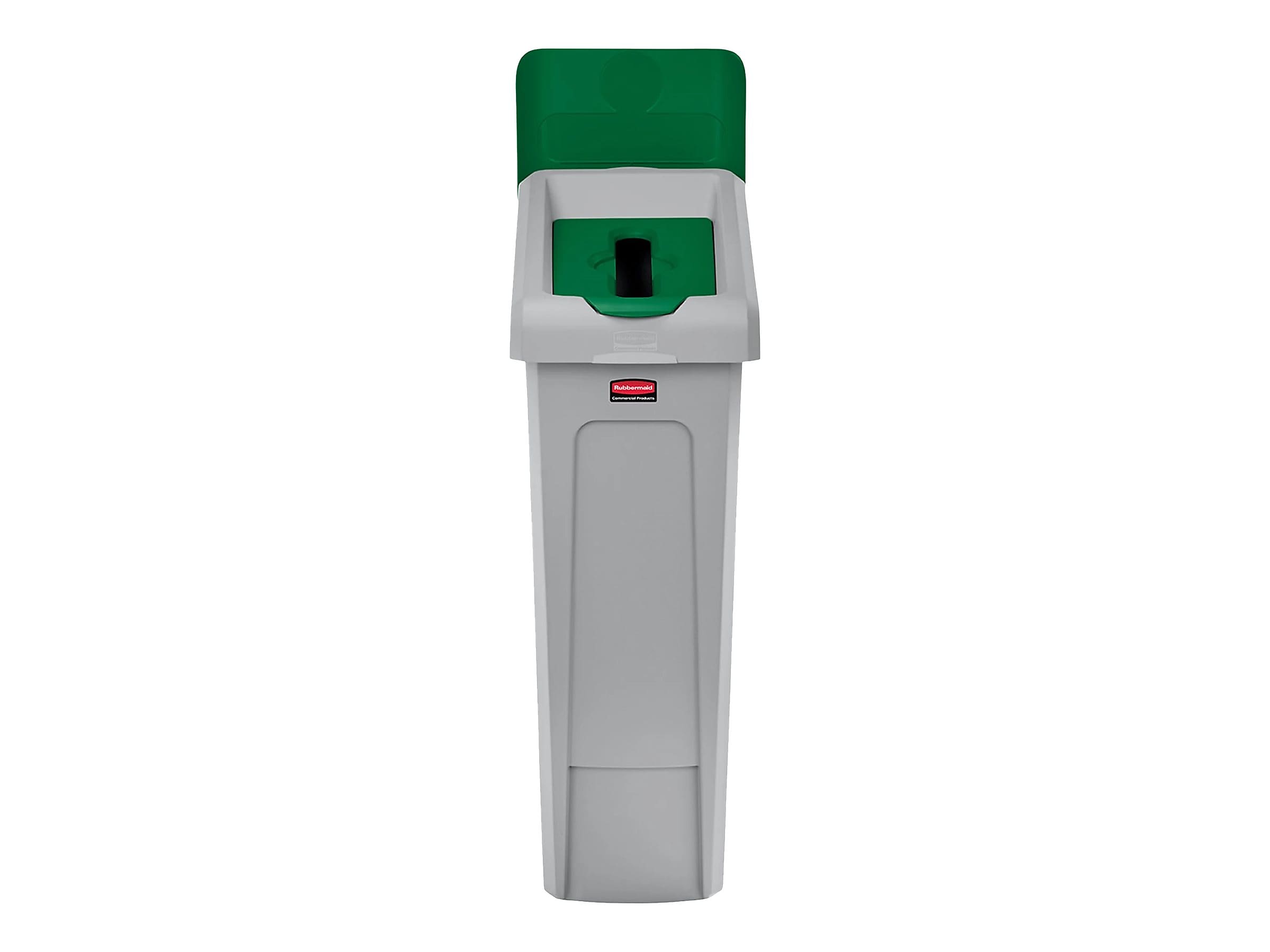 Rubbermaid Slim Jim Single-Stream Recycling Station, 23 Gallon, Gray/Green (2185054)