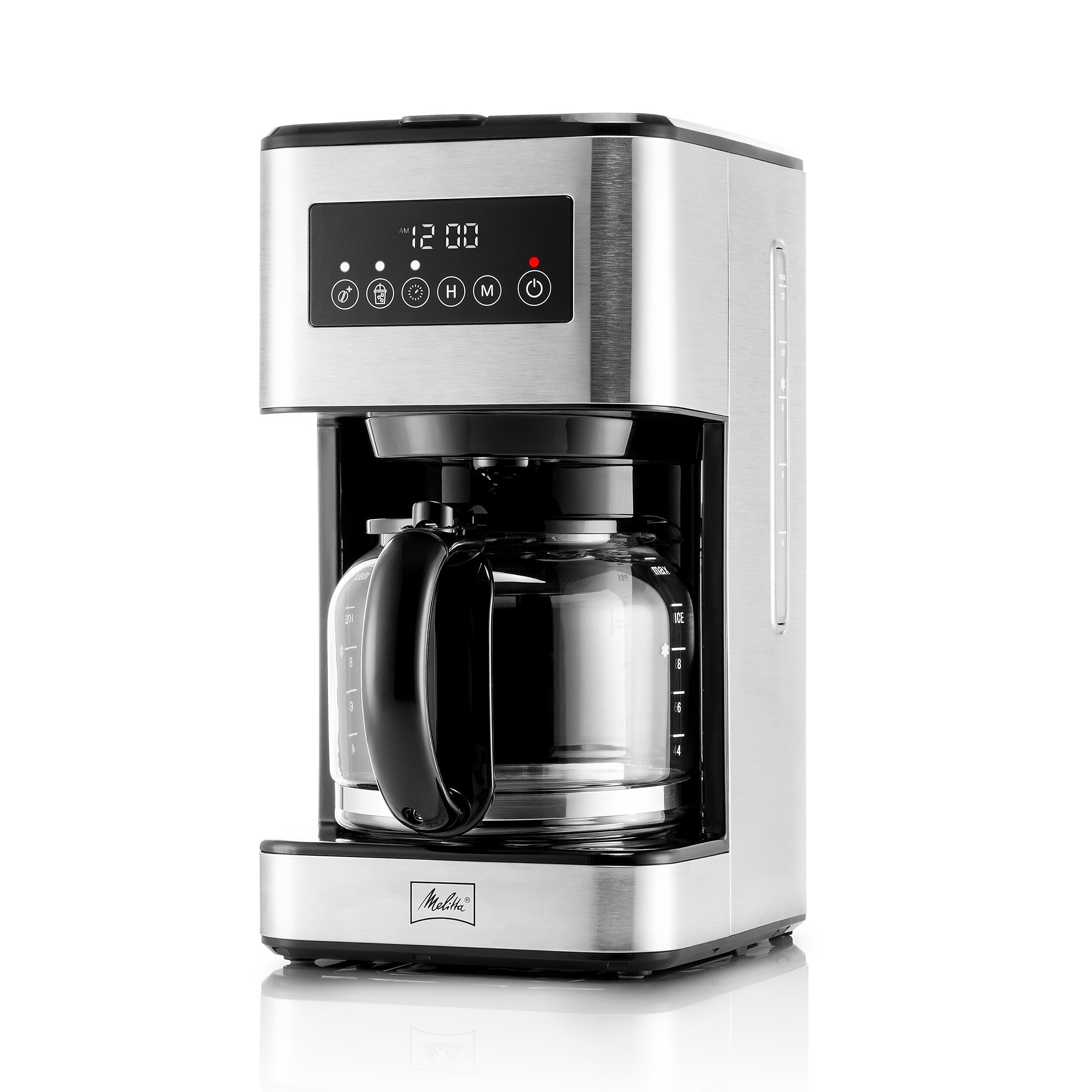 Melitta Aroma Tocco Plus 12-Cups Automatic Drip Coffee Maker, Black/Stainless Steel (MCM011PULBK0)