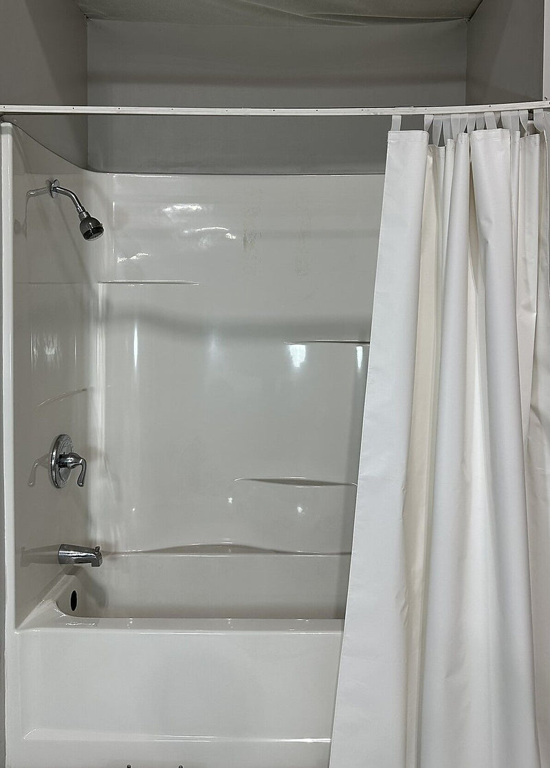 Gary Manufacturing  Anti-Ligature 70" x 72" Vinyl Shower Curtains, Hook & Loop Slider Tabs, White, 12/Case (STPSTDST)