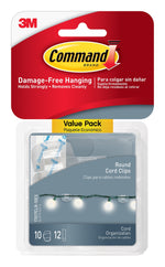 Command Small Cord & Light Clips, Transparent, 22/Pack (17017CLR-10ES)