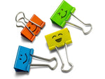 Officemate Smiling Face Medium Binder Clips, Assorted Colors, 36 Clips/Pack (31095)