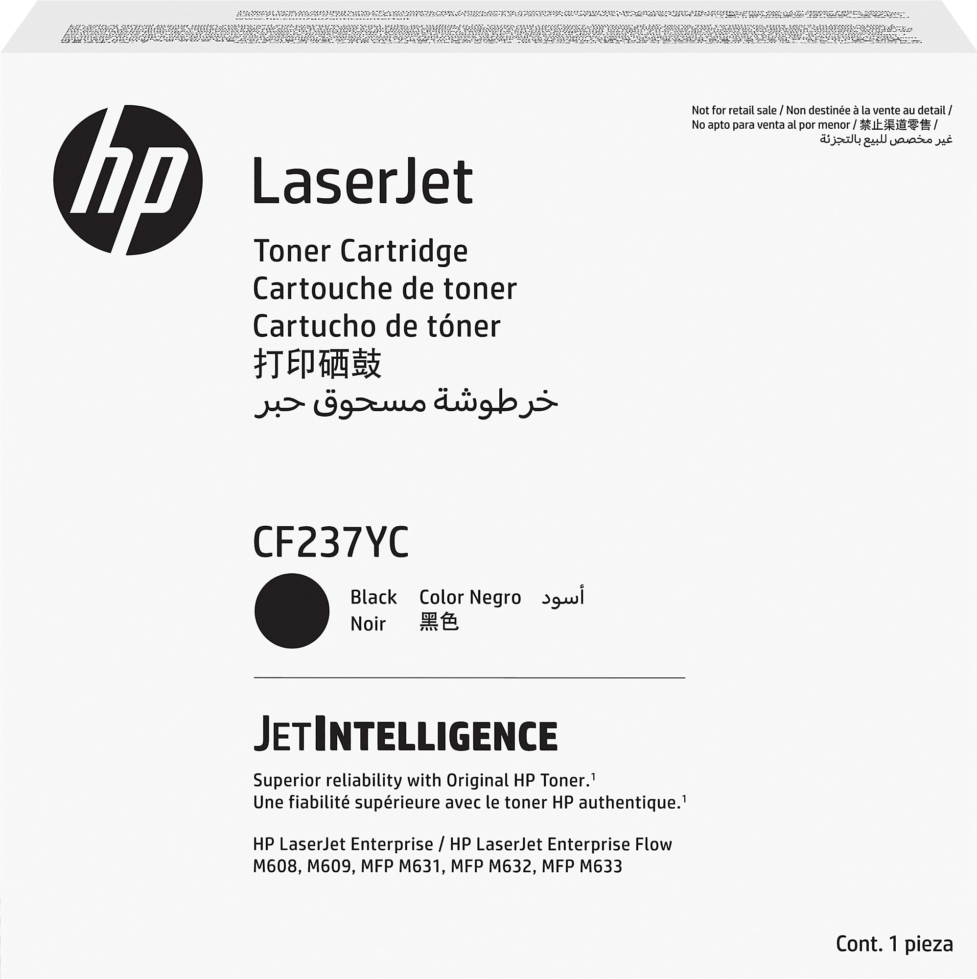 HP 37YC Black Extra High Yield Toner Cartridge, Prints Up to 41,000 Pages (CF237YC)