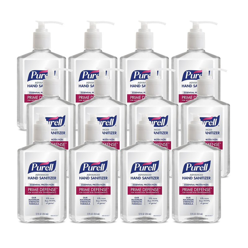 PURELL Advanced Prime Defense 85% Alcohol Gel Hand Sanitizer, 12 oz., 12/Carton (3699-12 CT)