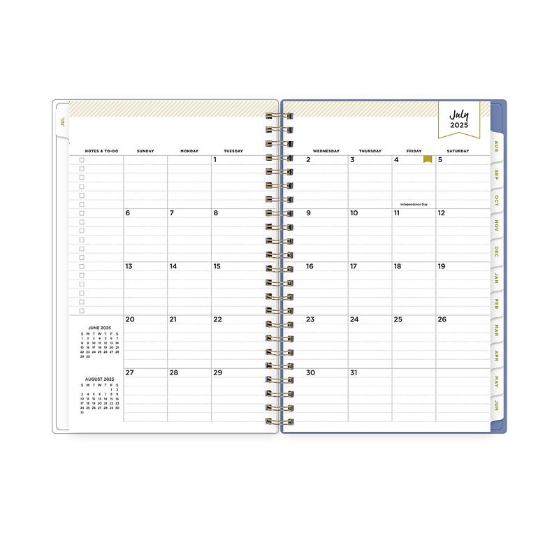 2025-2026 Day Designer for Blue Sky Climbing Floral 5" x 8" Academic Year Weekly & Monthly Planner, Plastic Cover (137881-A26)