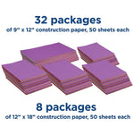 Pacon Tru-Ray 9" x 12" & 12" x 18" Construction Paper, Assorted Colors, 2,000 Sheets (P104120)