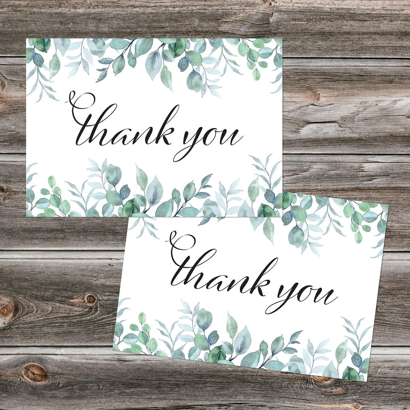 Great Papers Elegant Eucalyptus General Use Thank You Notecard Kits, Multicolored, 24/Pack (2025032)