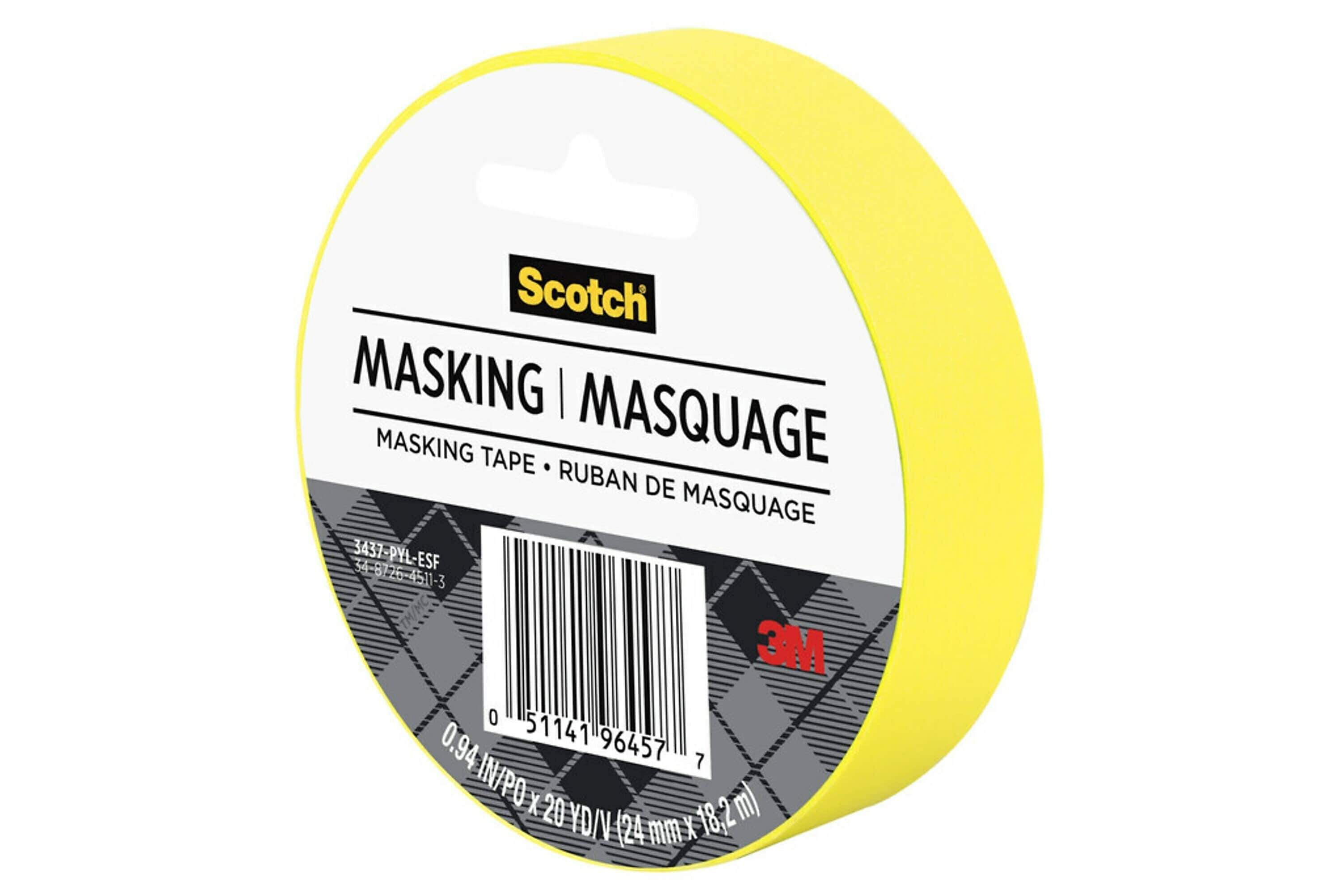Scotch® Expressions Masking Tape, .94" x 20 yds., Yellow (3437-PYL)