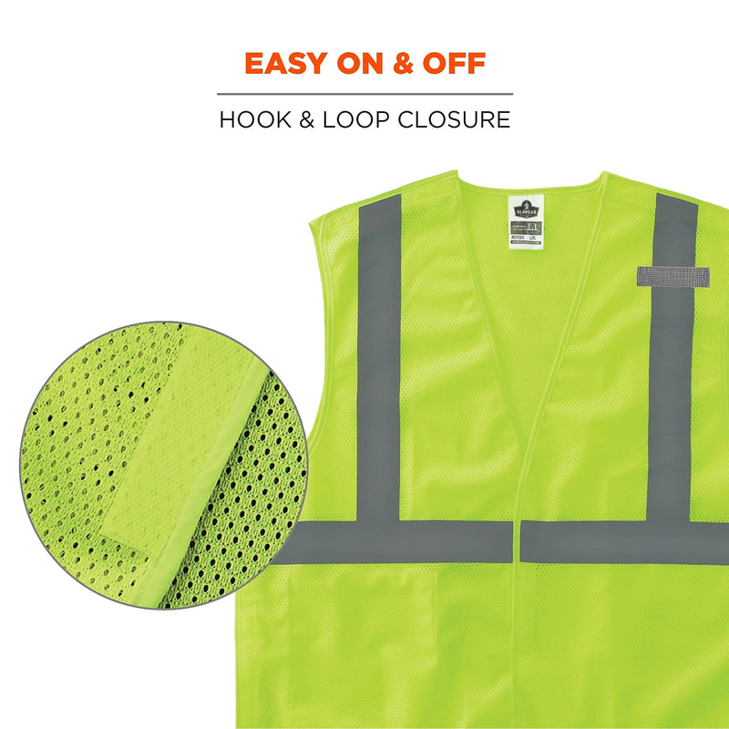 Ergodyne GloWear 8215BA High Visibility Sleeveless Safety Vest, ANSI Class R2, Lime, 2XL/3XL (21077)
