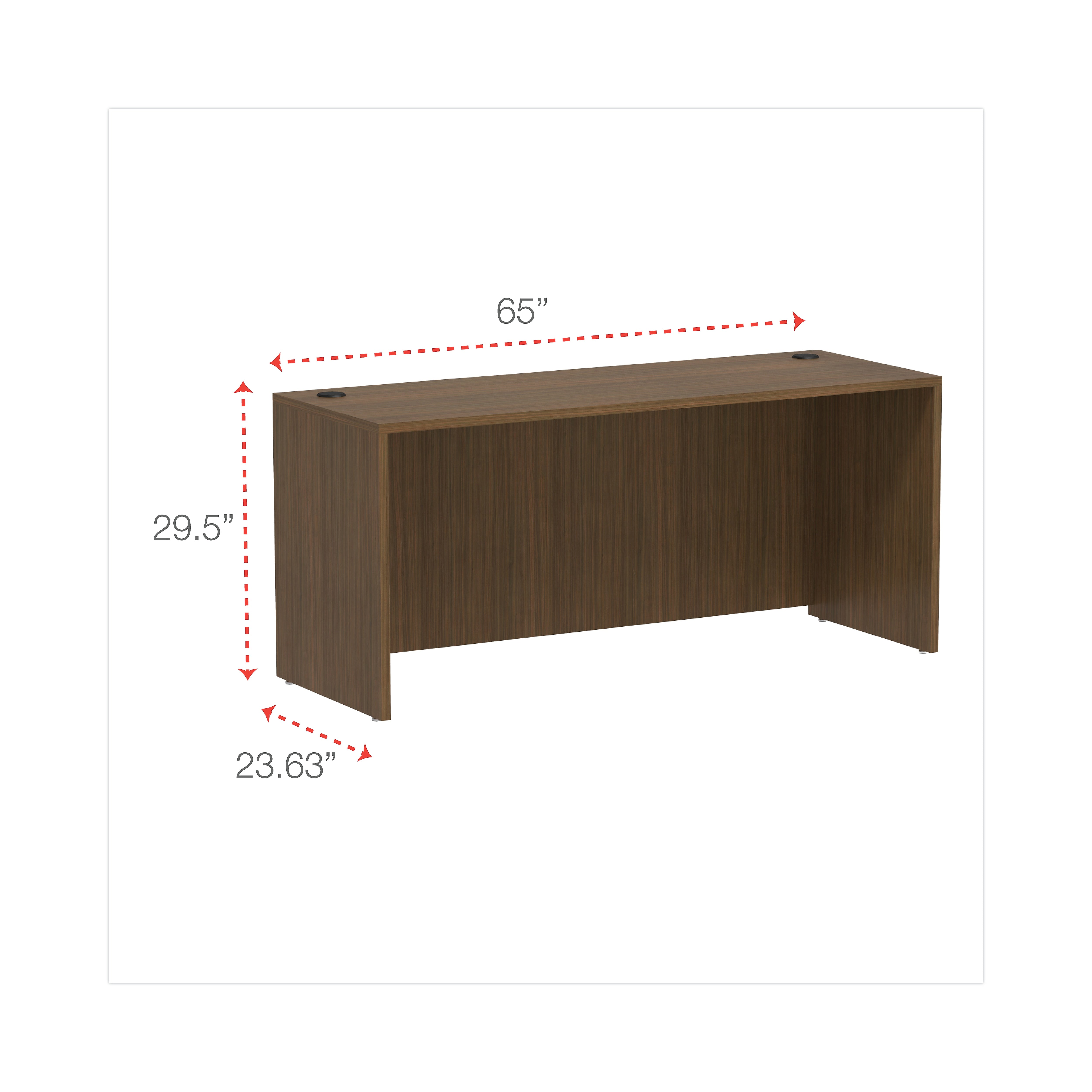 Alera® Valencia Series Credenza Shell, 65w x 23.63d x 29.5h, Modern Walnut