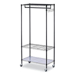 Alera® Wire Shelving Garment Rack, 30 Garments, 36w x 18d x 75h, Black