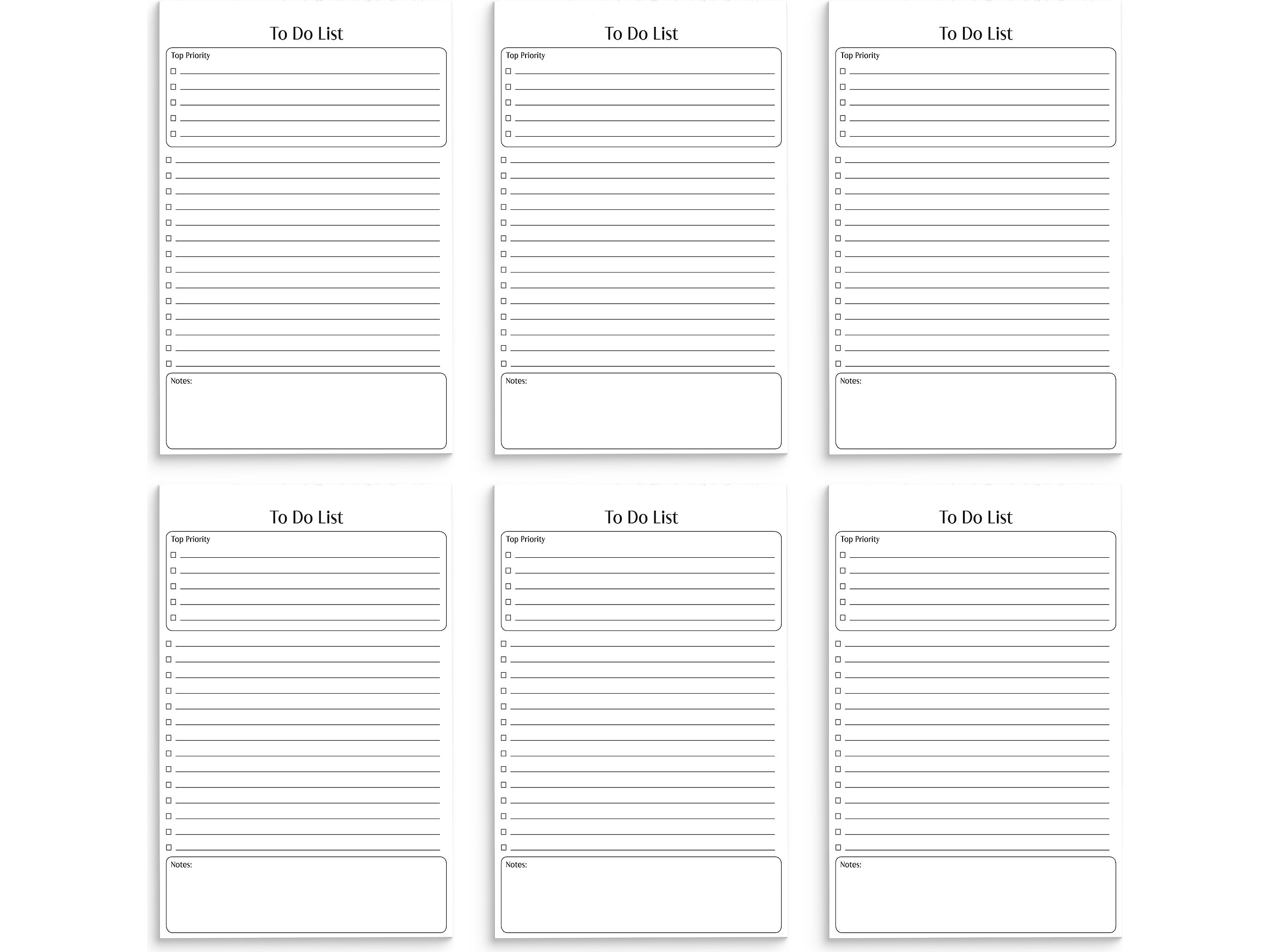 Better Office To-Do List Notepad, 5.5" x 8.5", Ruled, White, 50 Sheets/Pad, 6 Pads/Pack (25835-6PK)