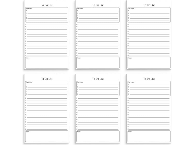 Better Office To-Do List Notepad, 5.5" x 8.5", Ruled, White, 50 Sheets/Pad, 6 Pads/Pack (25835-6PK)