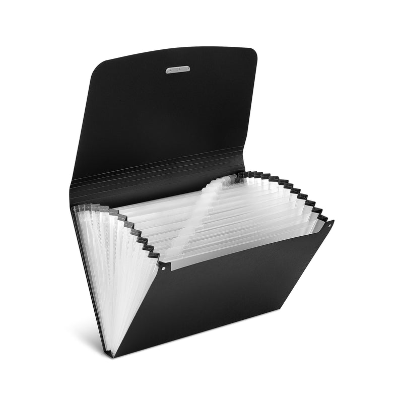 Staples Plastic Accordion File, 13-Pocket, Letter Size, Black (TR51807)