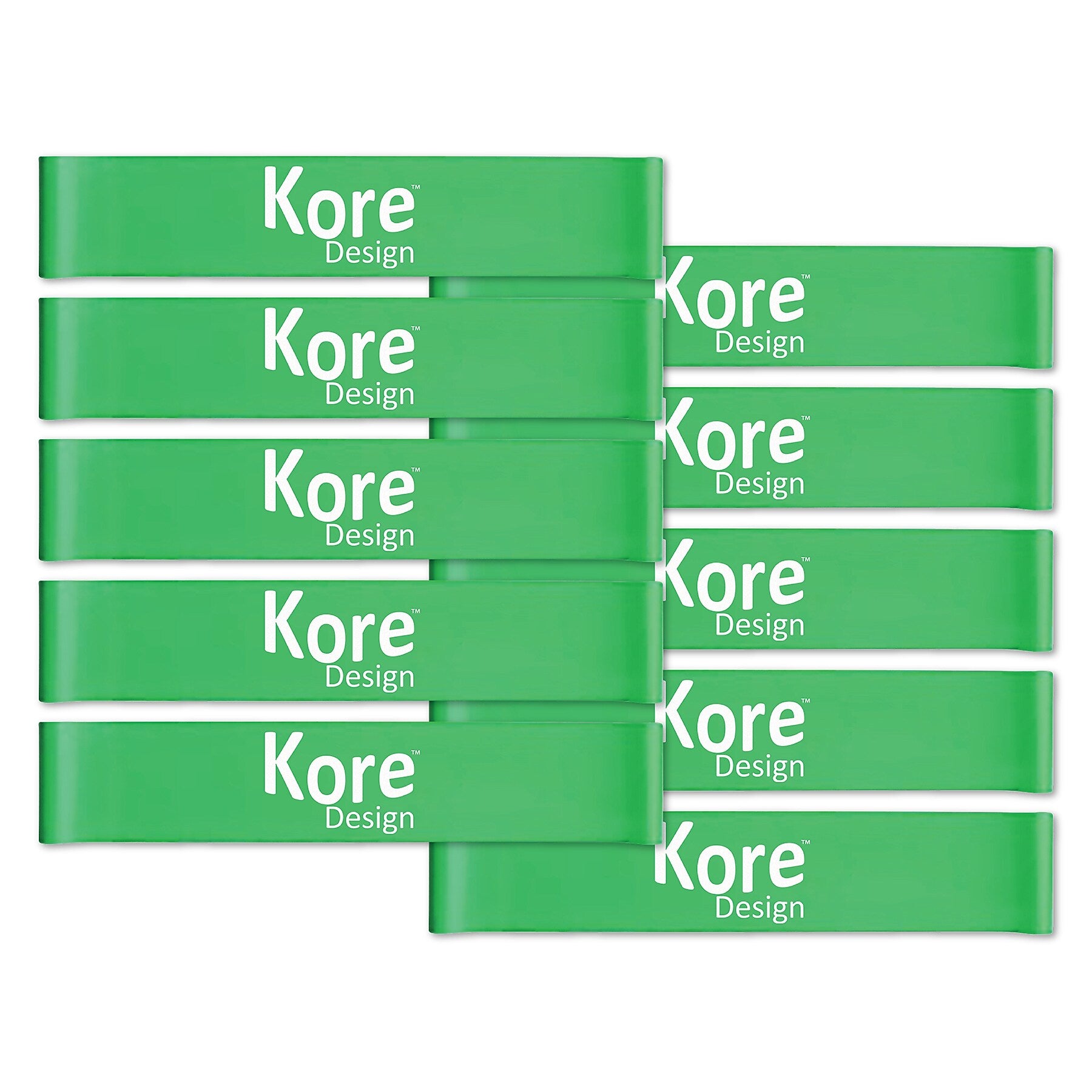 Kore Design Chair Fidget Silicone Kick Bands, Green, 10/Pack (KD-KB0002)
