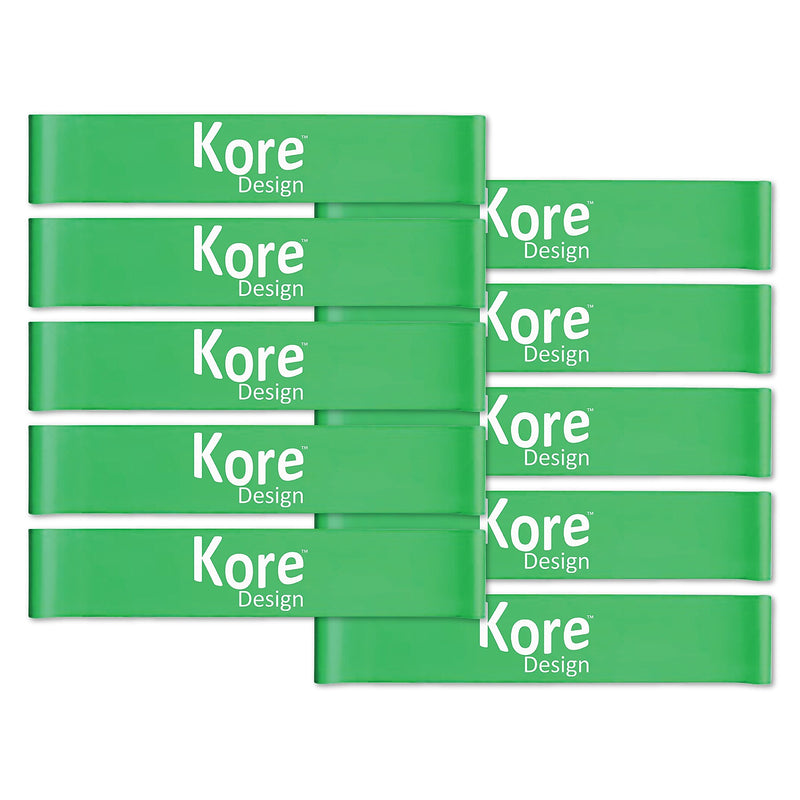 Kore Design Chair Fidget Silicone Kick Bands, Green, 10/Pack (KD-KB0002)