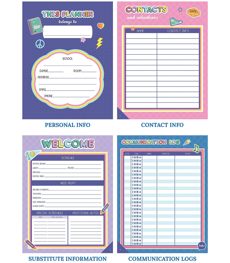 Carson Dellosa Education We Stick Together Teacher Planner, 128 pages, 116 stickers (CDP105050)
