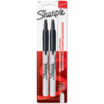 Sharpie Retractable Permanent Markers, Fine Tip, Black, 2/Pack (32724)