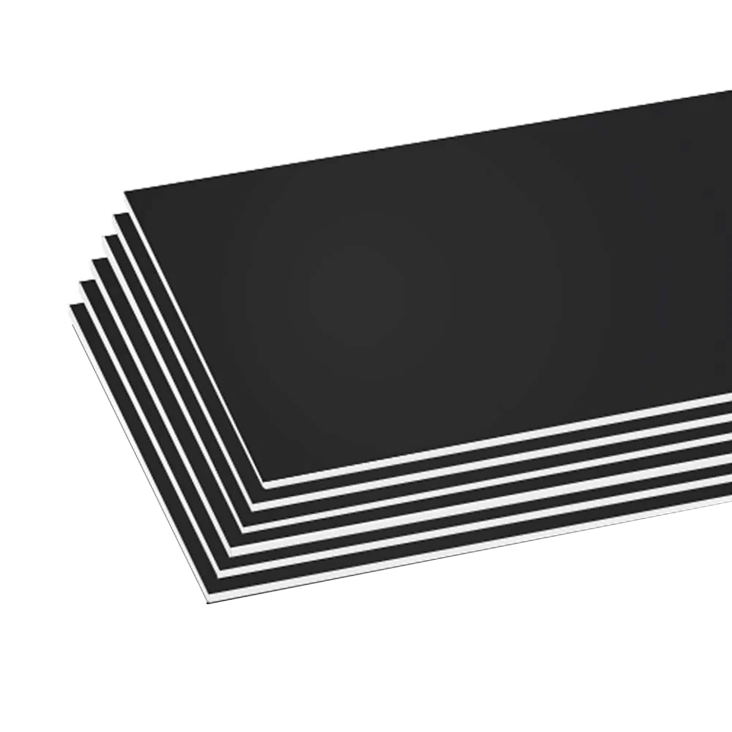 Bazic Foam Board, 20" x 30", Black, White Foam Core, 6/Bundle (BAZ594-6)