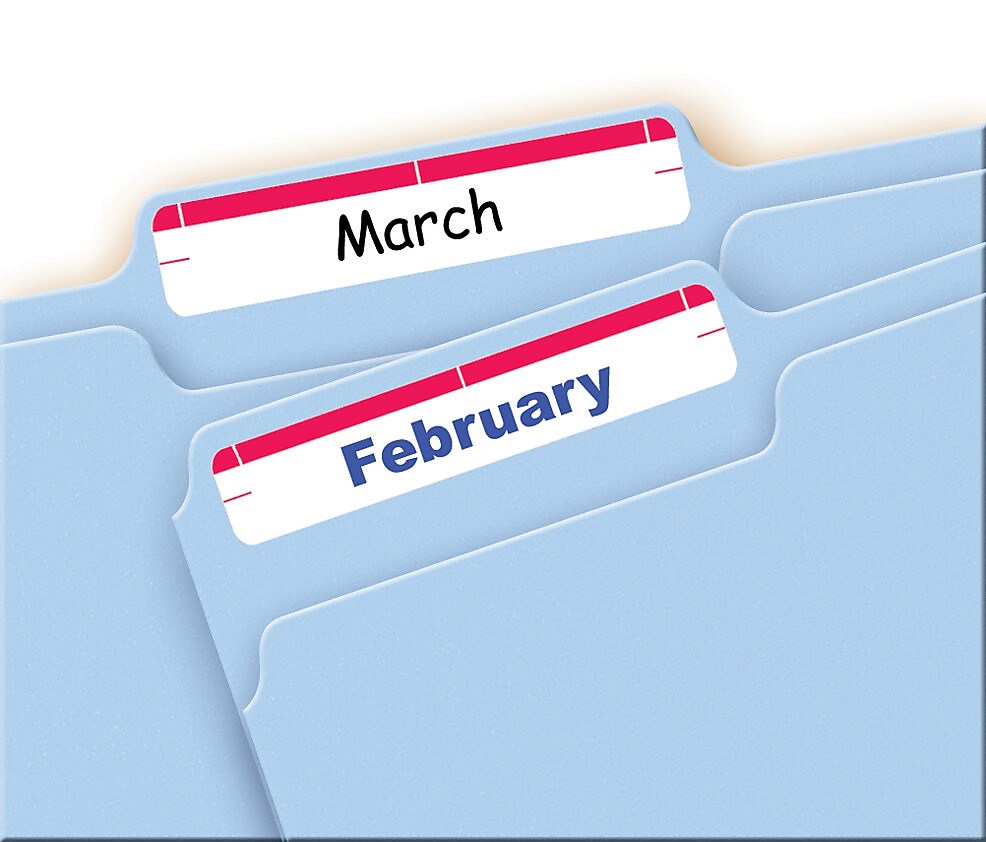 Avery Easy Peel Laser/Inkjet File Folder Labels, 2/3" x 3-7/16", White/Red, 252 Labels/Pack (5201)