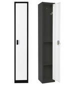 AdirOffice 72"H Single Tier Black/White Storage Locker (ADI629-201-B-W-DL)