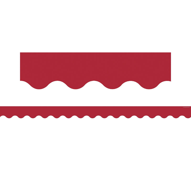 Teacher Created Resources Border Trim, 2.19" x 2.92', Cranberry Red Scalloped, 12/Pack, 6 Packs/Bundle (TCR9242-6)