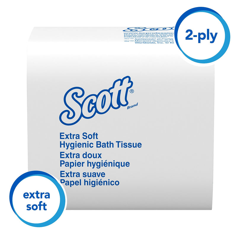 Scott Cotton Z-Fold Toilet Paper, 2-ply, White, 250 Sheets/Pack, 36 Packs/Carton (48280)