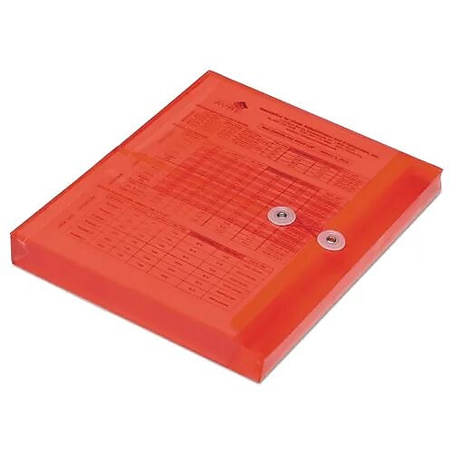 AbilityOne SKILCRAFT String Tie Side-load Expansion Envelopes, Document, Letter, String Tie, Polypropylene, 5/Pack, Red